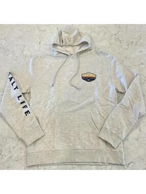 Salt Life Heathered Gray / Beige Hooded Sweatshirt Large Mens